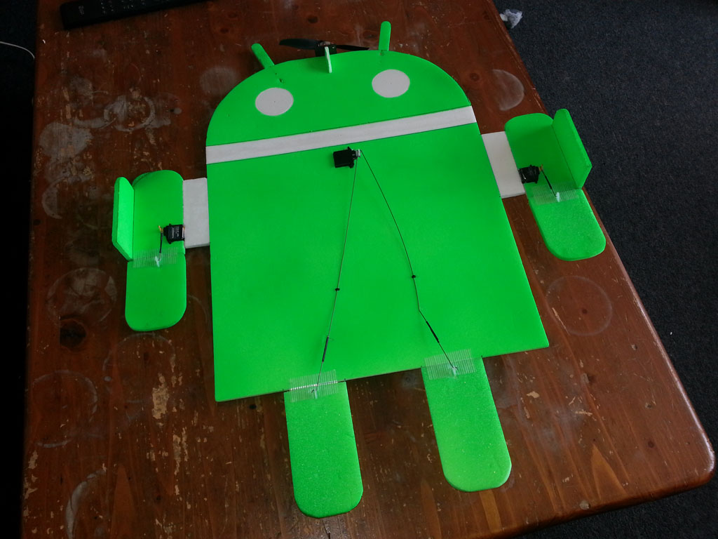RC flying Android logo controlled by Android OS